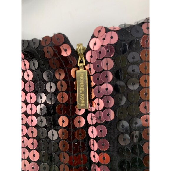 Michael Kors Sequin surplice Jumpsuit M Stretch Crop Wide Leg Sleeveless 7796 - Picture 13 of 16